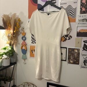 Armani Exchange Ivory Zip Detail Midi Dress SZ S